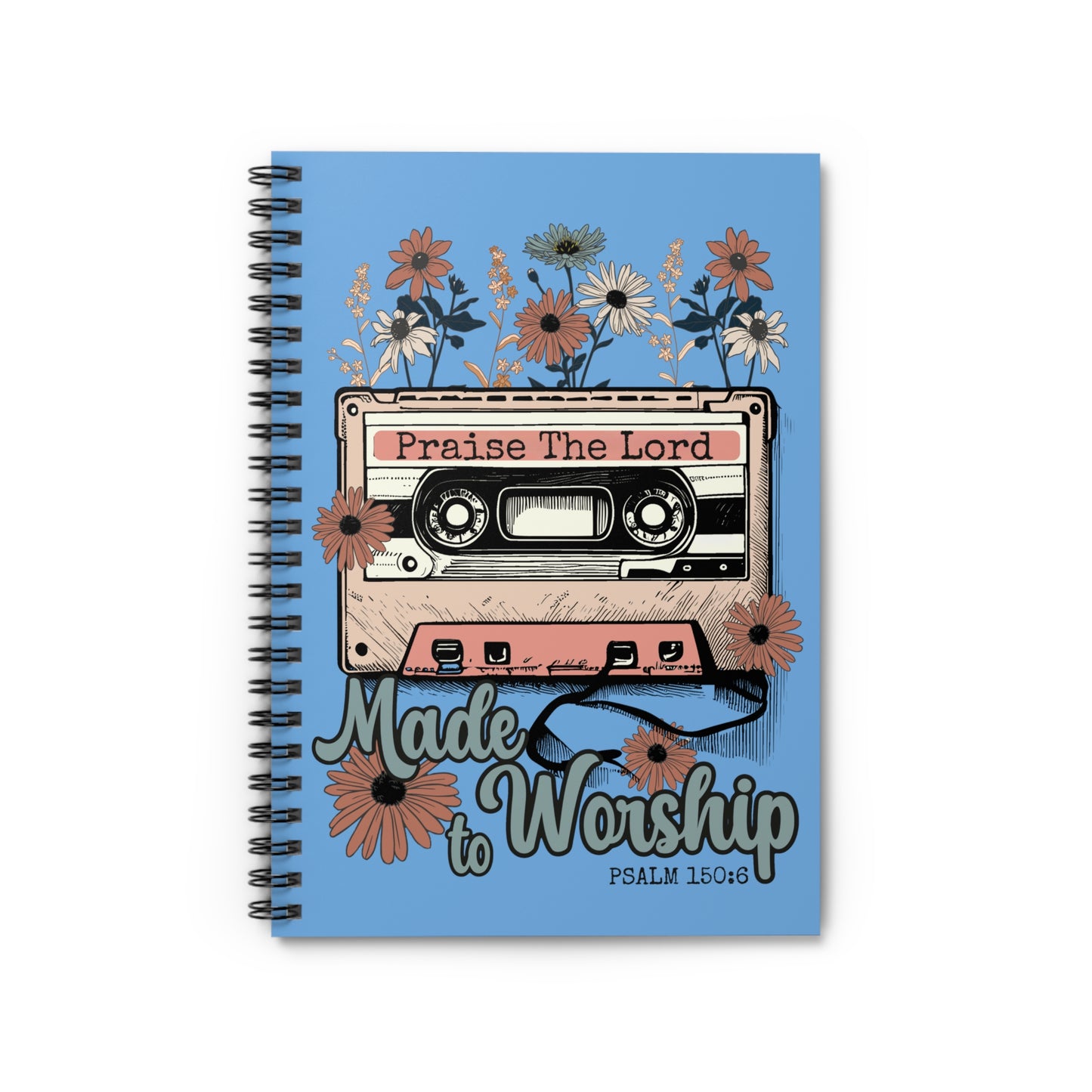 Praise The Lord Spiral Notebook - Made to Worship, Inspirational Journal, Faith-Based Stationery, Christian Gift, Back to School Supplies