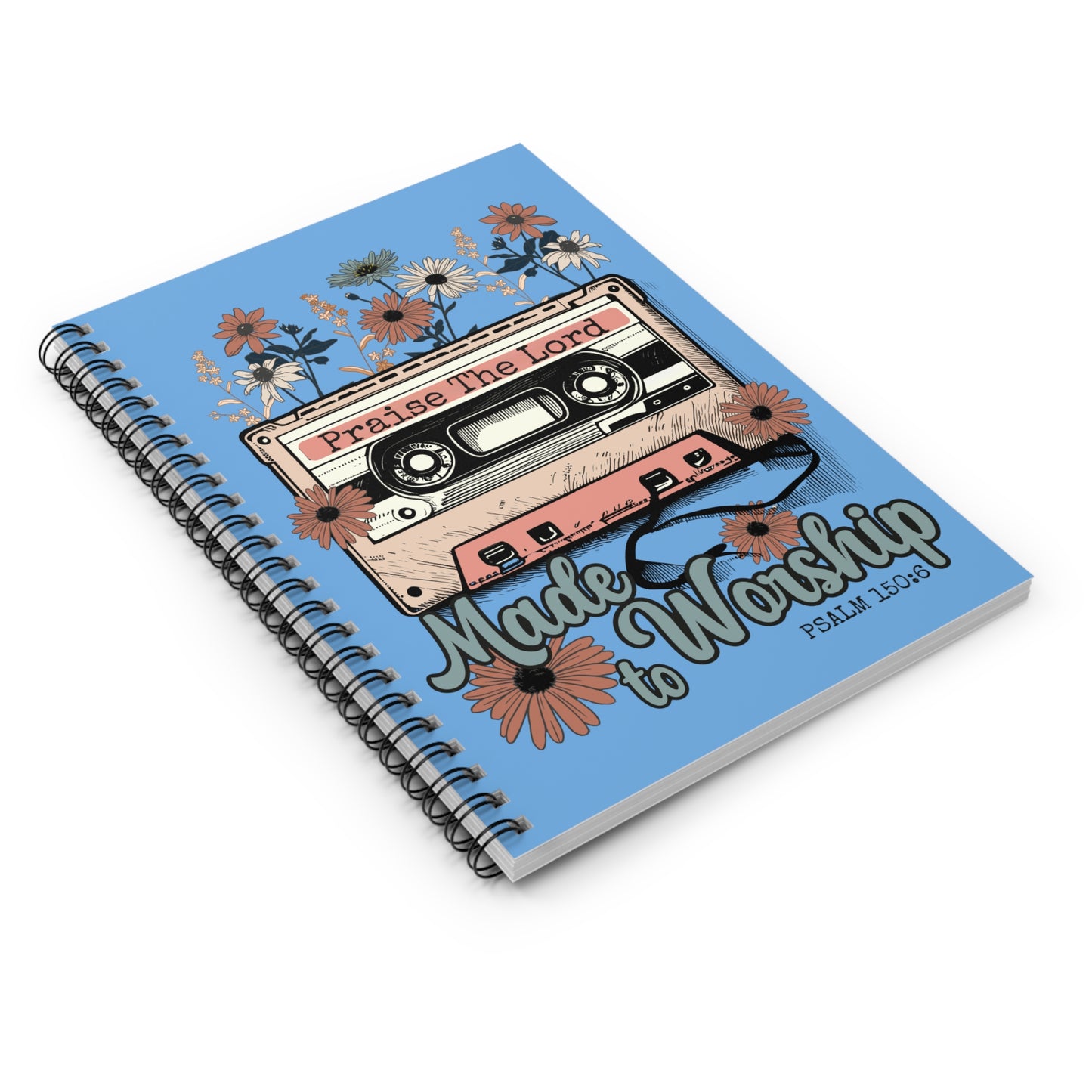 Praise The Lord Spiral Notebook - Made to Worship, Inspirational Journal, Faith-Based Stationery, Christian Gift, Back to School Supplies