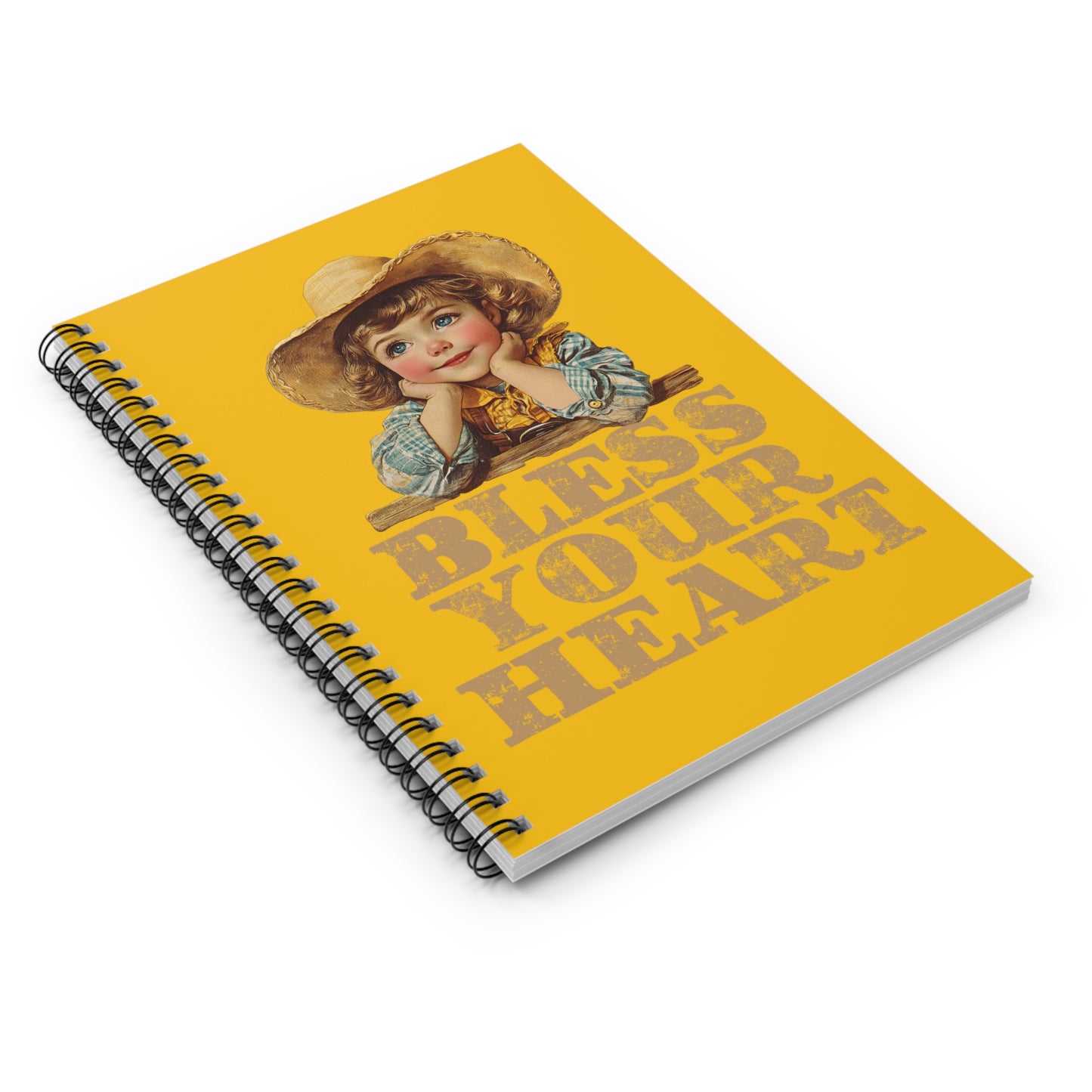 Charming Spiral Notebook - 'Bless Your Heart', Cute Journal for Note-taking, Gifts for Friends, Stationery, Back to School