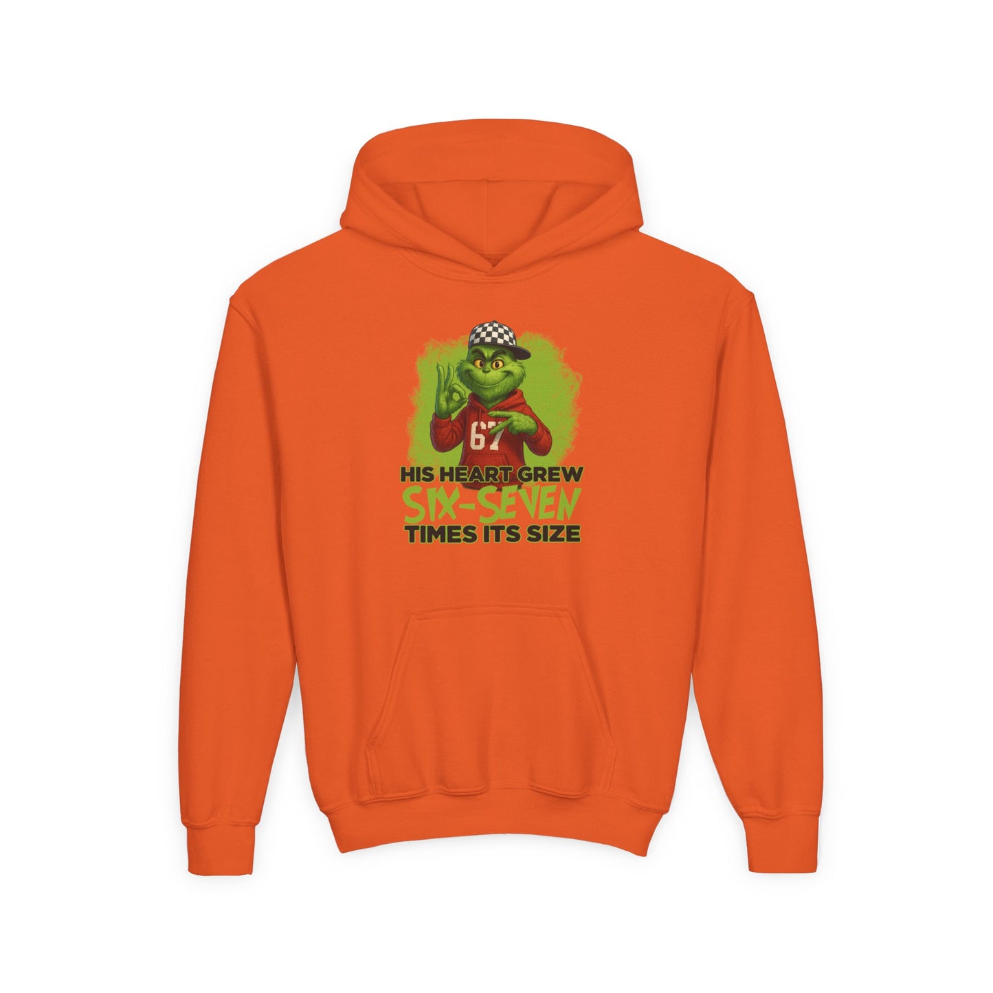 Youth Hoodie – "His Heart Grew Six-Seven Times Its Size" Grinch Football Design