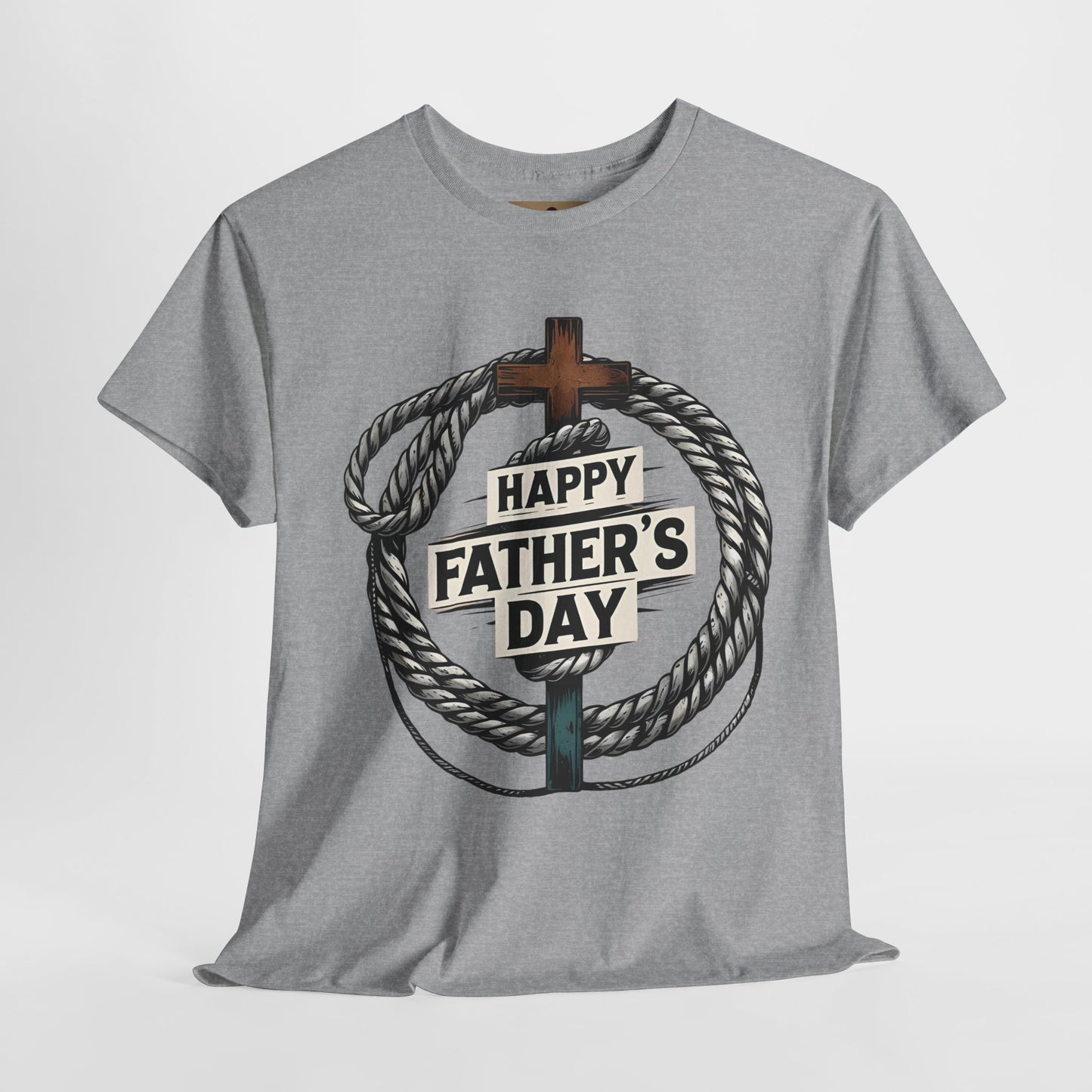 Father's Day Tee with Cross and Rope Design