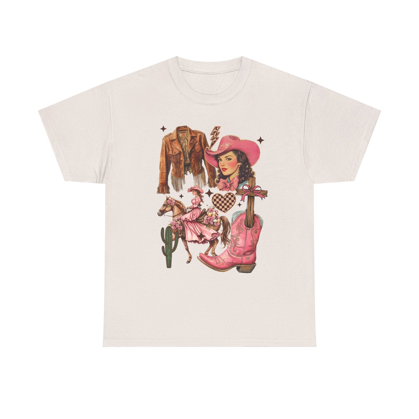 Cowgirl Vibe Unisex Heavy Cotton Tee, Western Graphic Tee, Country Style Shirt, Music Lover Gift, Rodeo Apparel, Cute Cowgirl Top