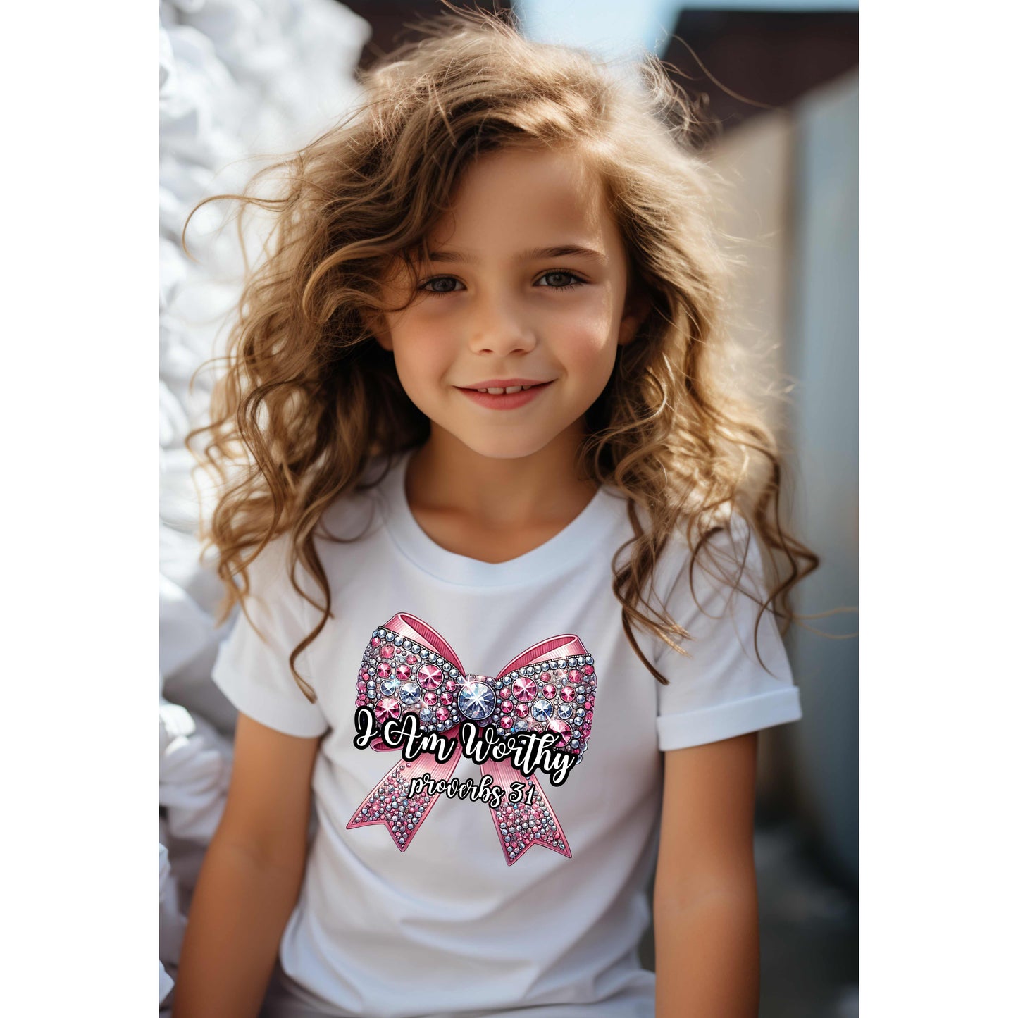 I Am Worthy Kids Heavy Cotton Tee, Inspirational Shirt, Motivational T-Shirt, Youth Confidence Apparel, Positive Affirmation Clothing