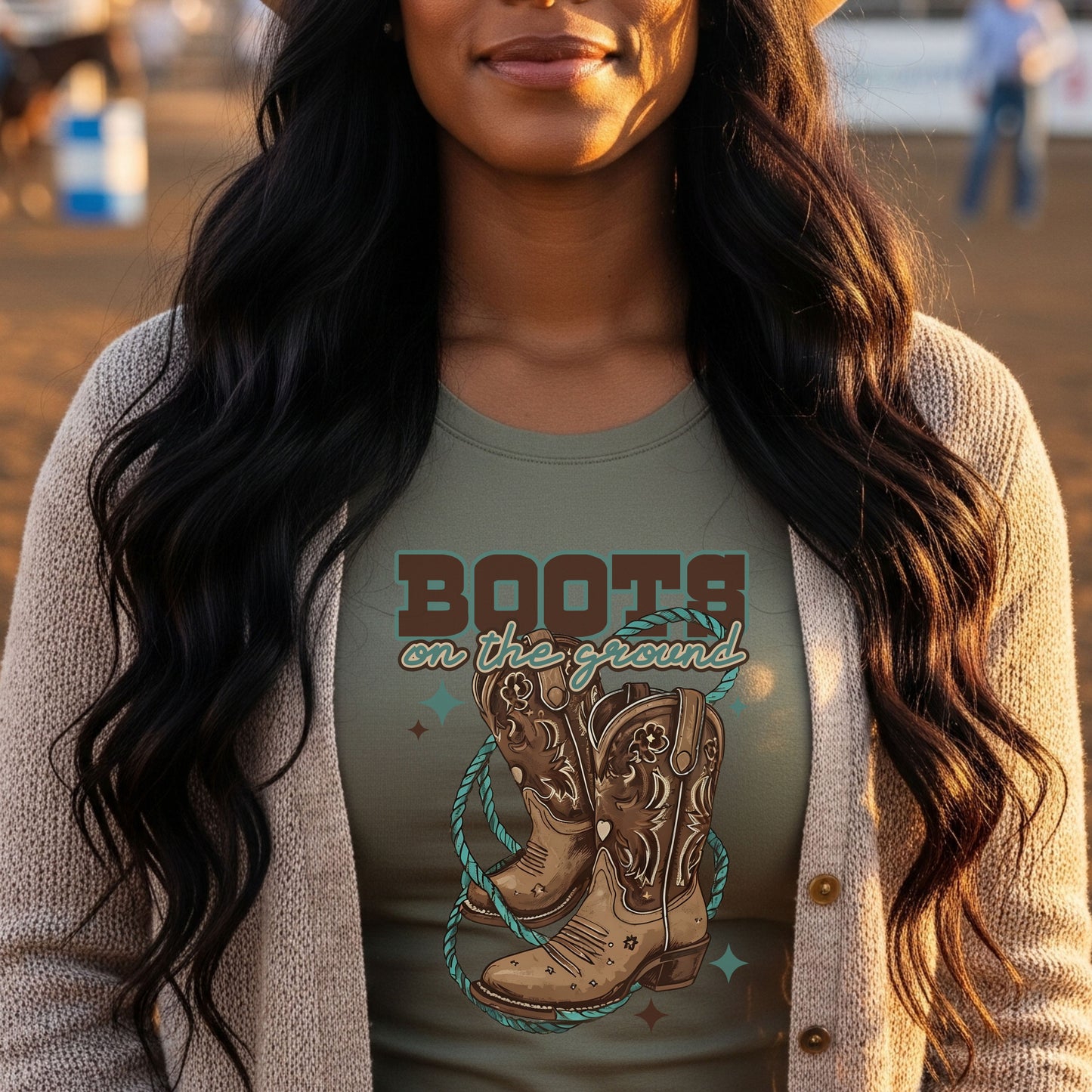 Western Boots Down Unisex Tee