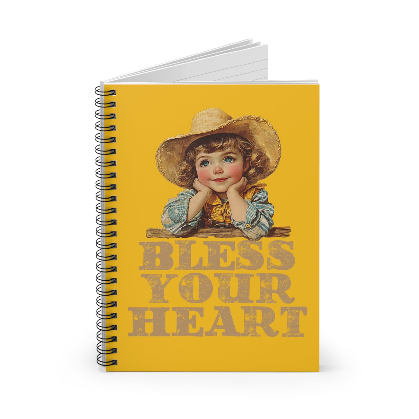 Charming Spiral Notebook - 'Bless Your Heart', Cute Journal for Note-taking, Gifts for Friends, Stationery, Back to School