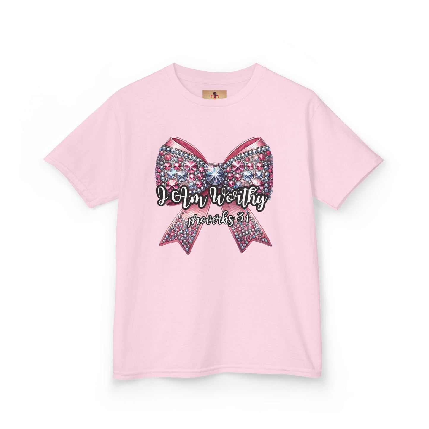 I Am Worthy Kids Heavy Cotton Tee, Inspirational Shirt, Motivational T-Shirt, Youth Confidence Apparel, Positive Affirmation Clothing