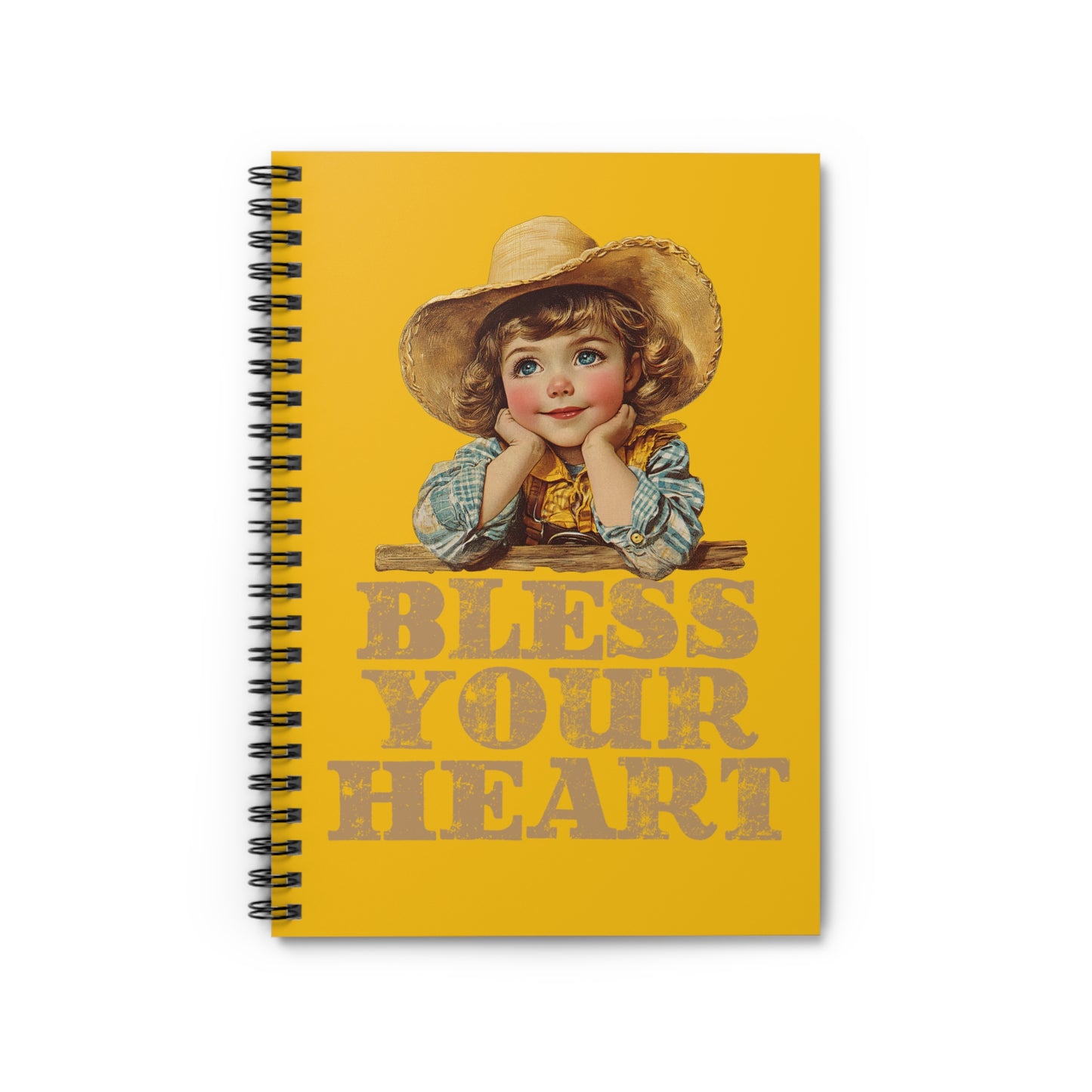 Charming Spiral Notebook - 'Bless Your Heart', Cute Journal for Note-taking, Gifts for Friends, Stationery, Back to School