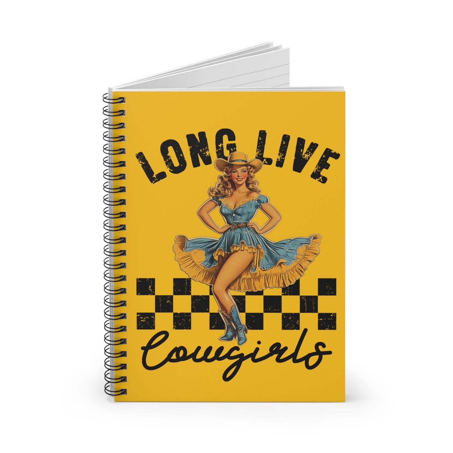 Vintage Coug GIRLS Spiral Notebook - Long Live, Cute Journal, Gift for Her, Retro Stationery, Fun Note-taking