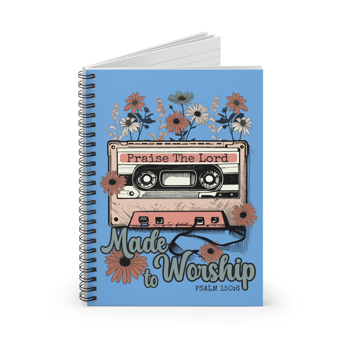 Praise The Lord Spiral Notebook - Made to Worship, Inspirational Journal, Faith-Based Stationery, Christian Gift, Back to School Supplies
