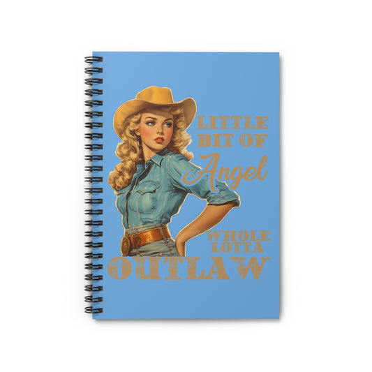 Vintage Western Spiral Notebook - Little Bit of Angel Whole Lotta Outlaw, Cowgirl Journal, Wild West Stationery, Gift for Horse [...]