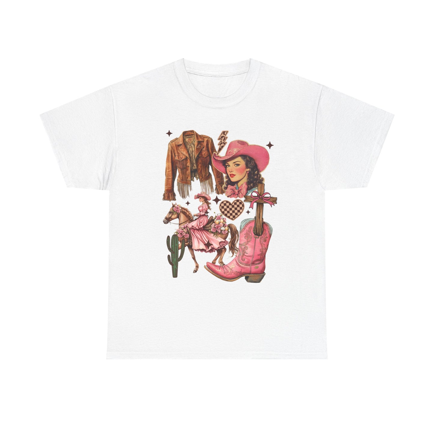 Cowgirl Vibe Unisex Heavy Cotton Tee, Western Graphic Tee, Country Style Shirt, Music Lover Gift, Rodeo Apparel, Cute Cowgirl Top