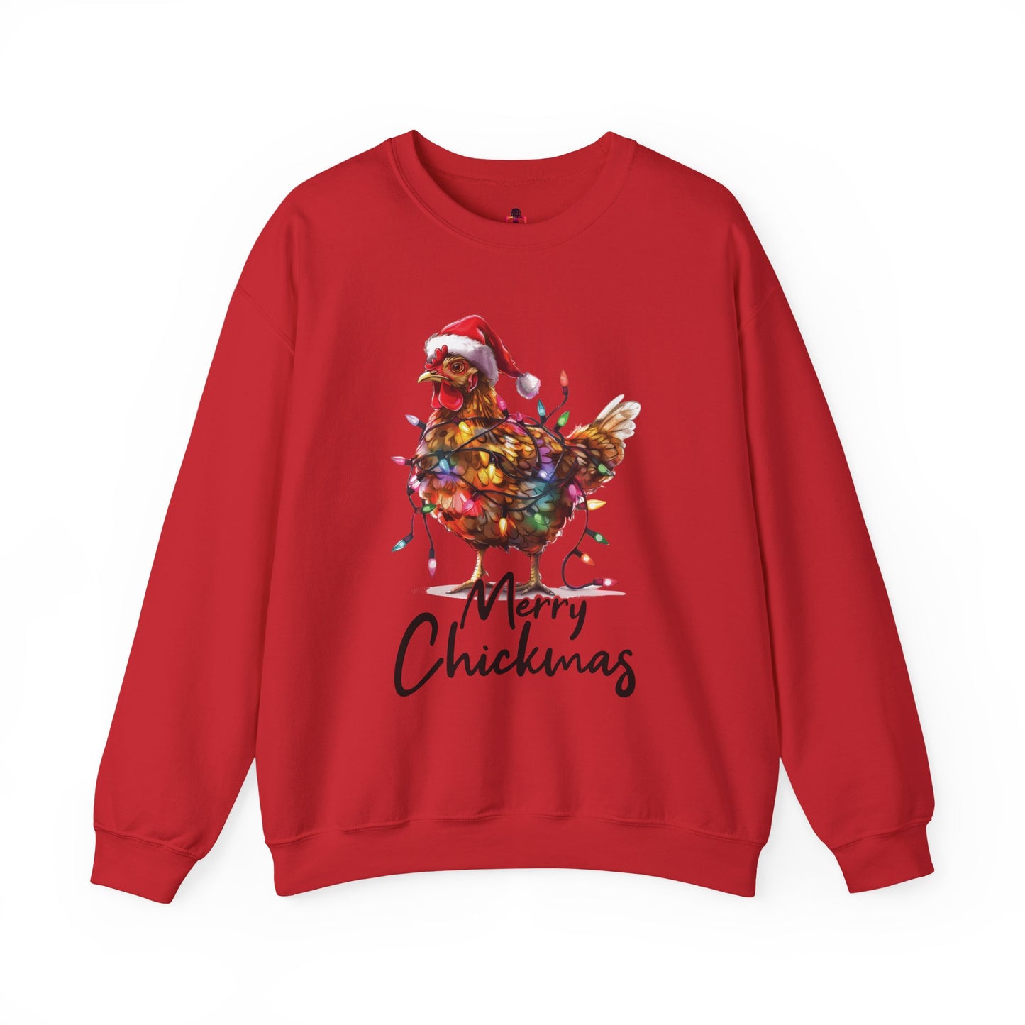 Merry Chickamas Sweatshirt — Funny Holiday Chicken Crewneck