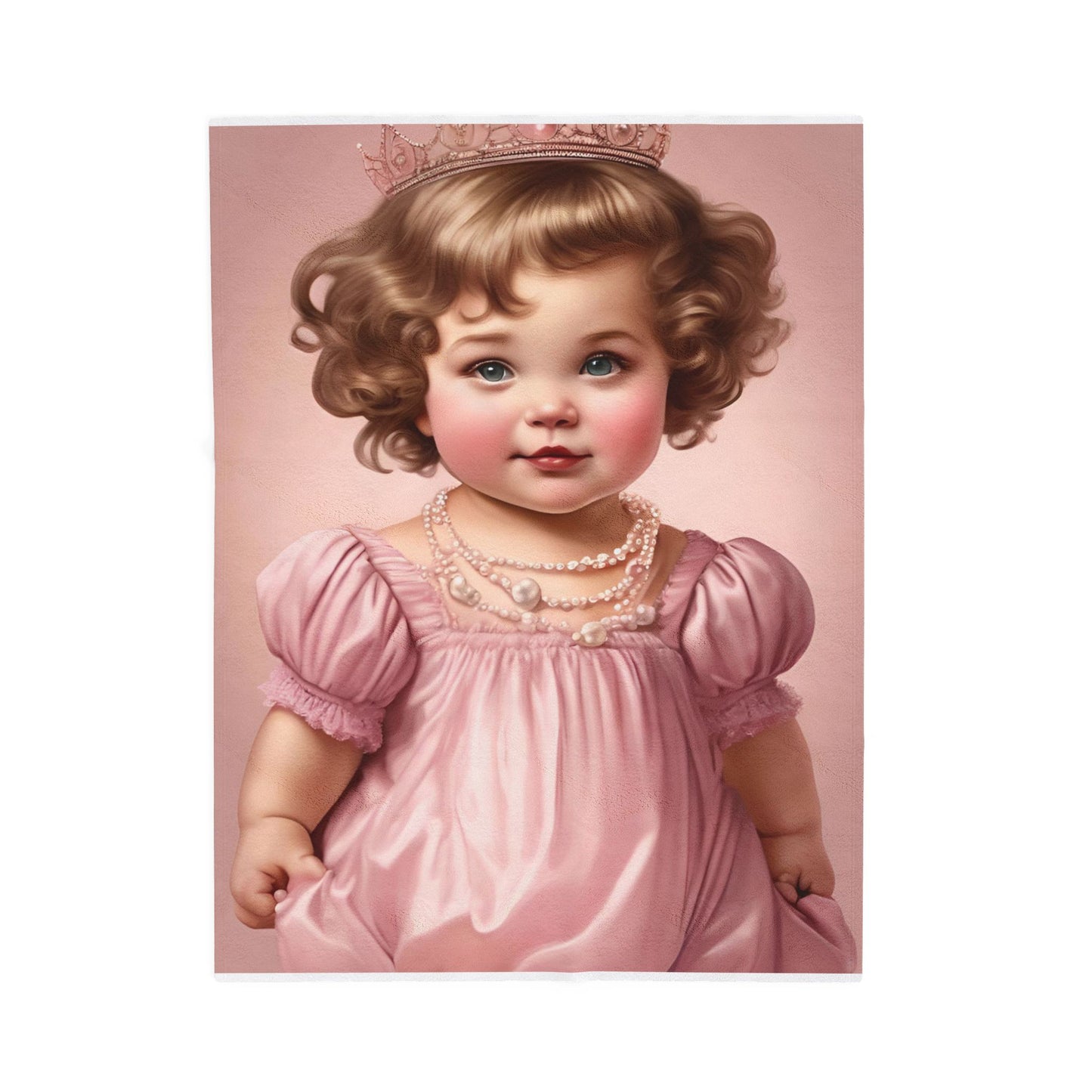 Plush Blanket - Vintage Pink Princess Doll Design