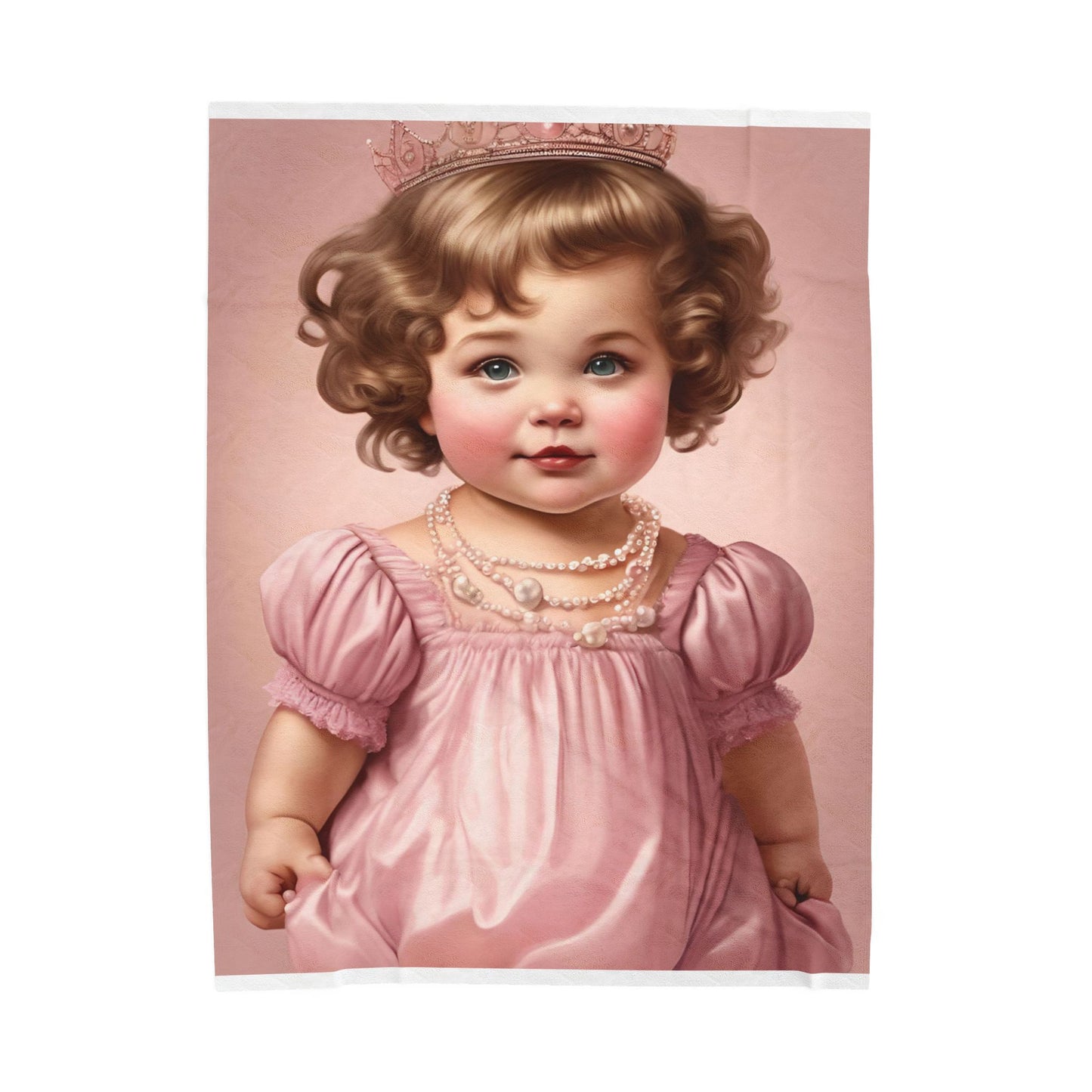 Plush Blanket - Vintage Pink Princess Doll Design