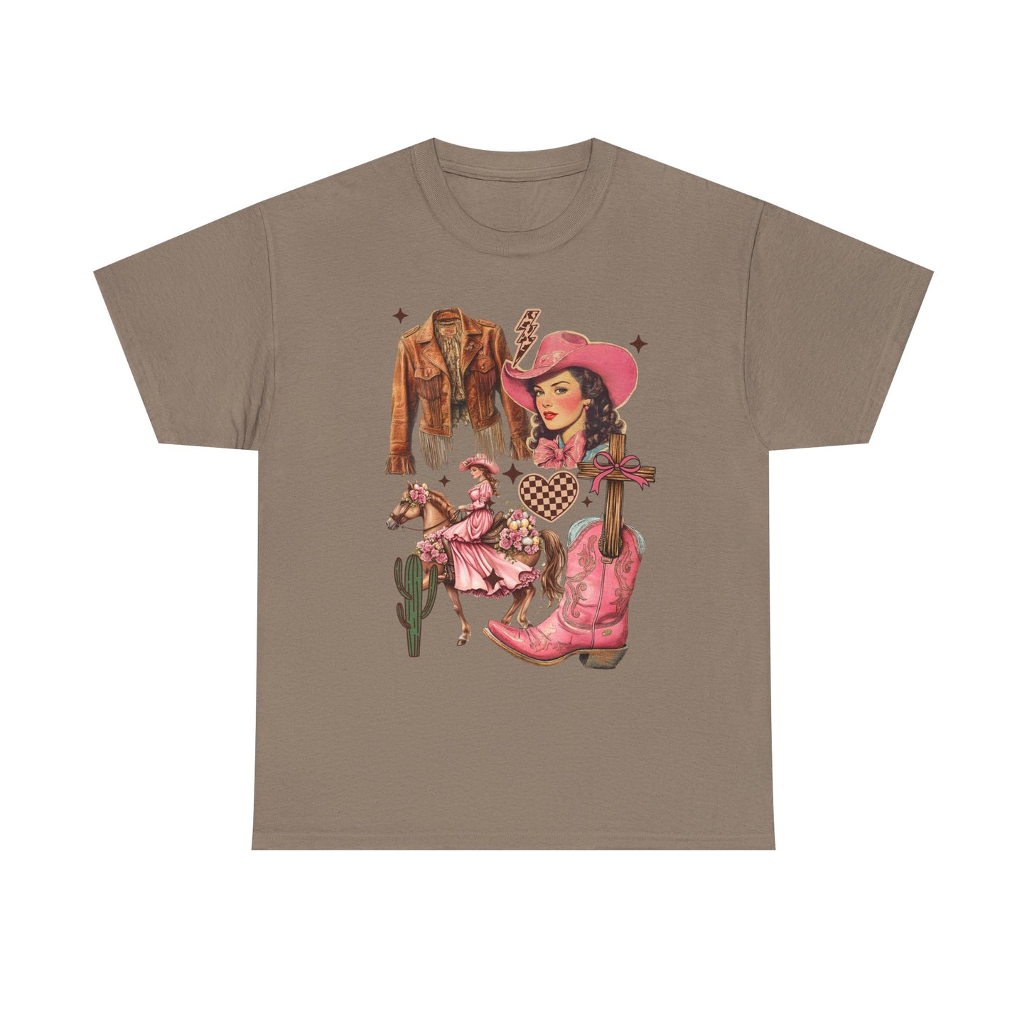 Cowgirl Vibe Unisex Heavy Cotton Tee, Western Graphic Tee, Country Style Shirt, Music Lover Gift, Rodeo Apparel, Cute Cowgirl Top