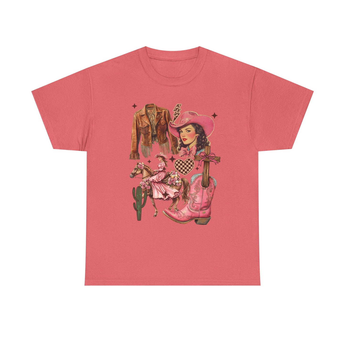 Cowgirl Vibe Unisex Heavy Cotton Tee, Western Graphic Tee, Country Style Shirt, Music Lover Gift, Rodeo Apparel, Cute Cowgirl Top