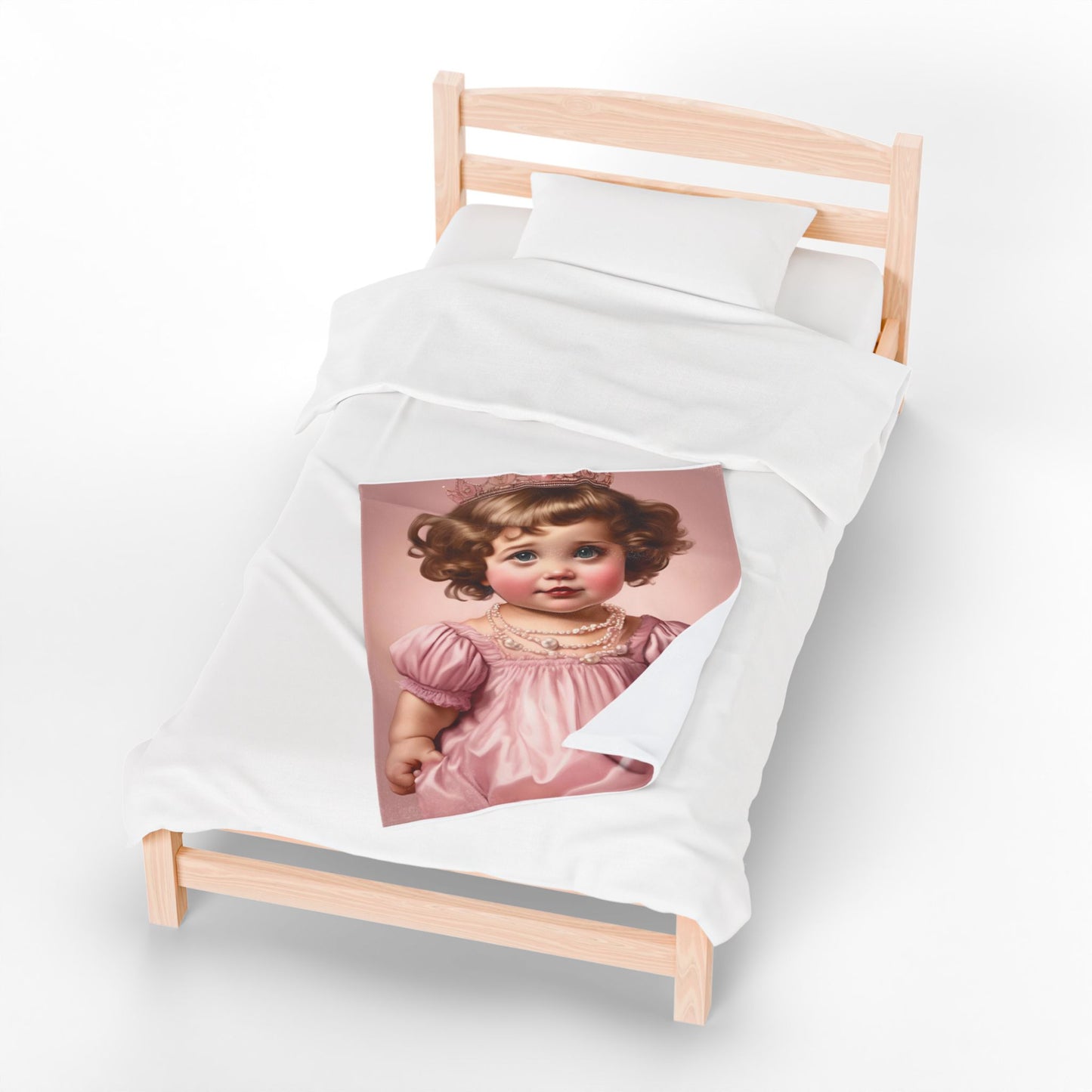 Plush Blanket - Vintage Pink Princess Doll Design