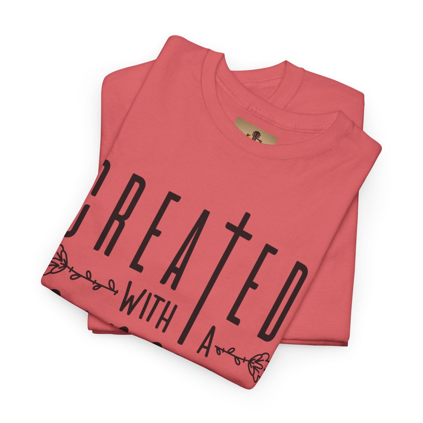 Unisex Heavy Cotton Tee - 'Created with a Purpose', Inspirational Shirt, Motivational T-Shirt, Gift for Her, Casual Everyday Wear
