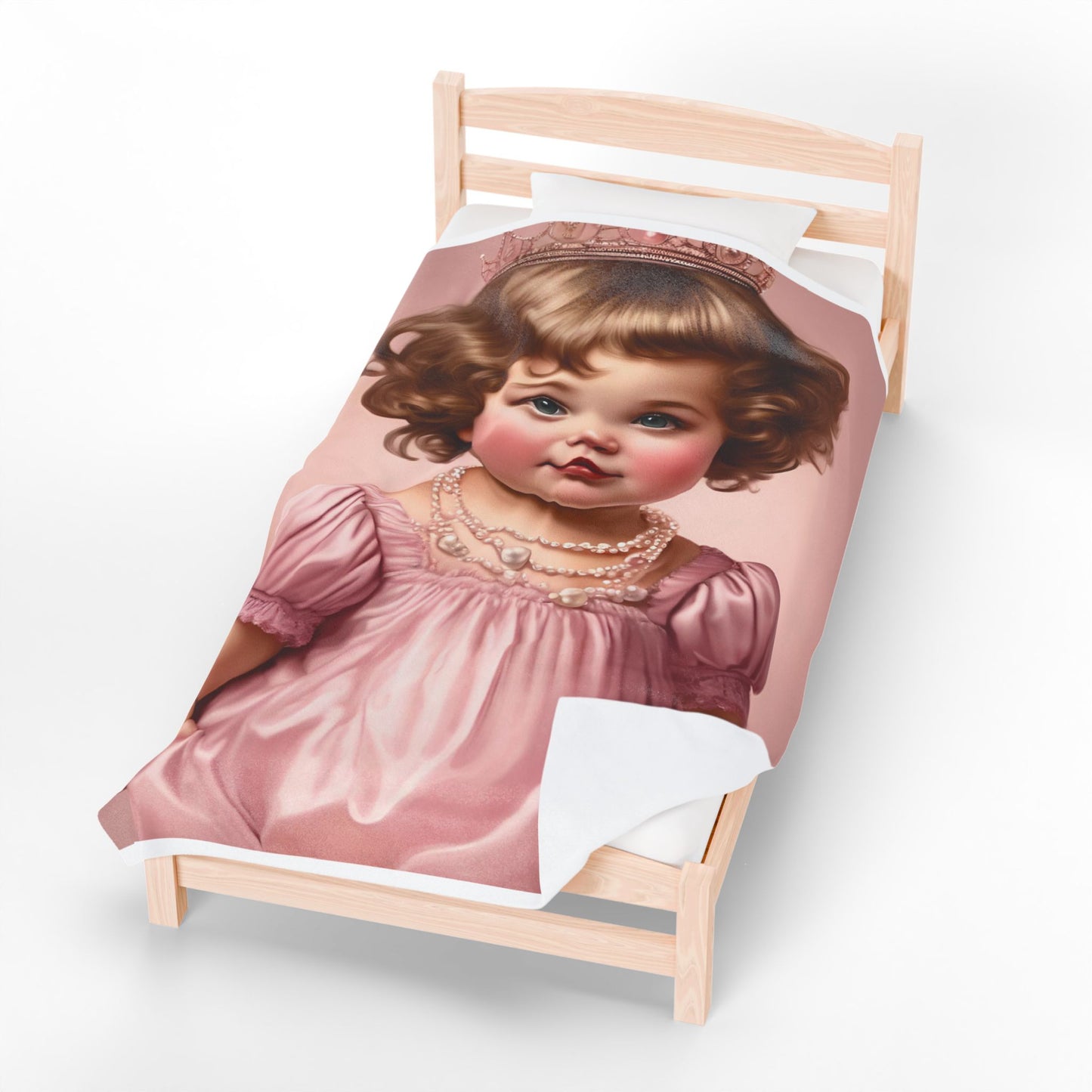 Plush Blanket - Vintage Pink Princess Doll Design