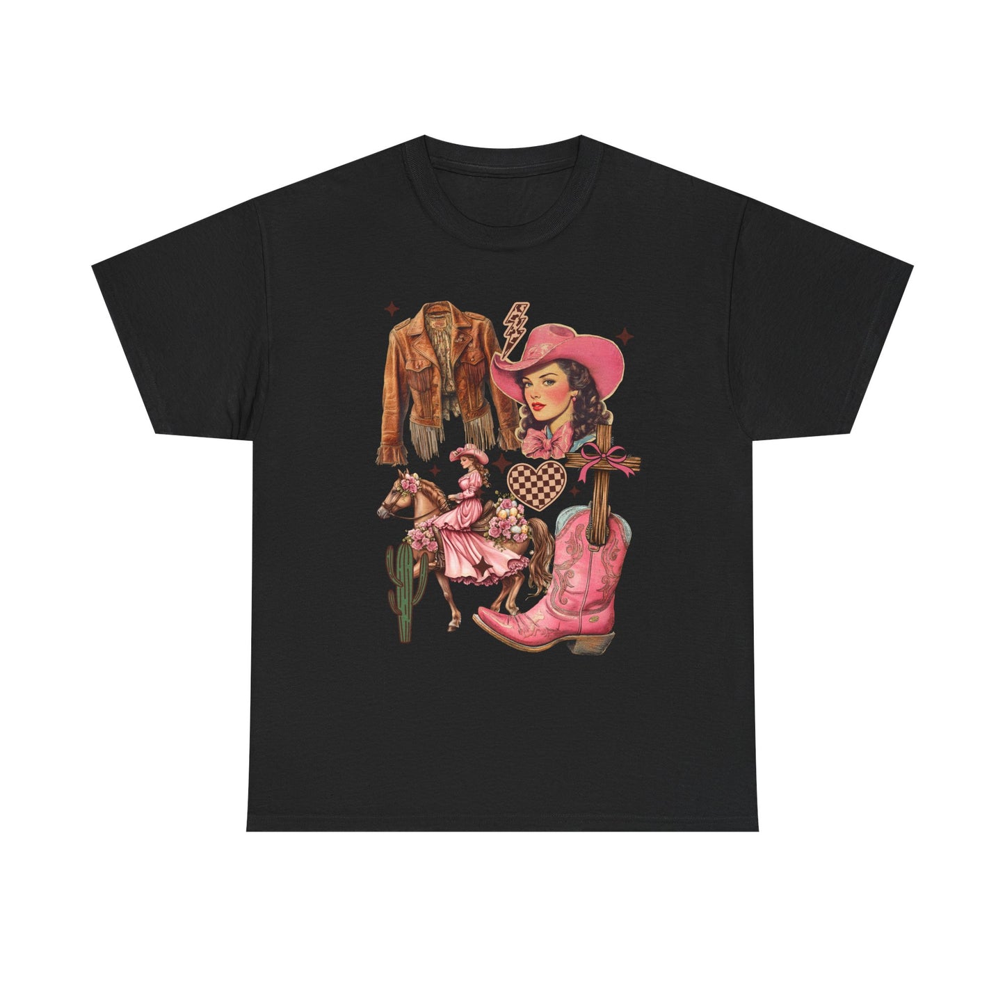 Cowgirl Vibe Unisex Heavy Cotton Tee, Western Graphic Tee, Country Style Shirt, Music Lover Gift, Rodeo Apparel, Cute Cowgirl Top