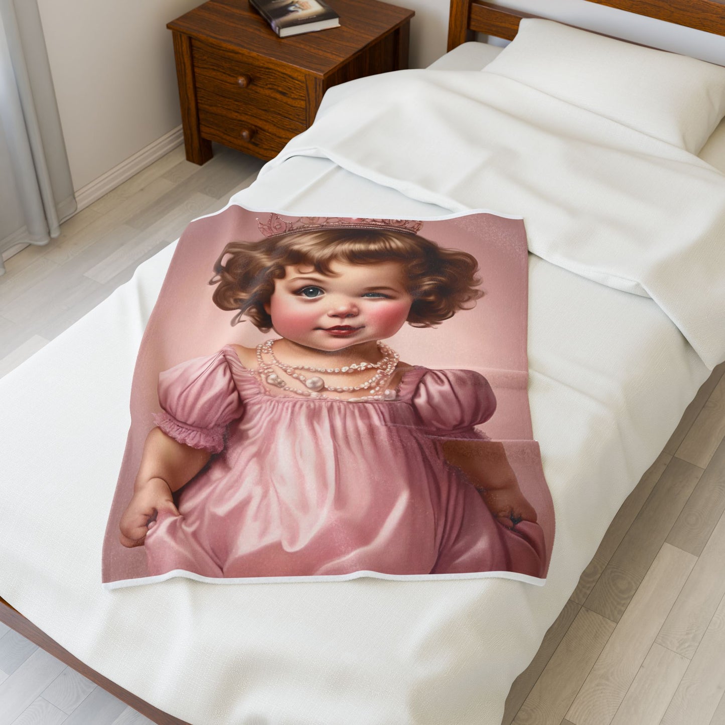 Plush Blanket - Vintage Pink Princess Doll Design