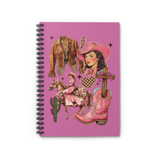 Western-Themed Spiral Notebook - Cute Cowgirl Design for Note Taking, School, Journaling, Gifts, Western Decor