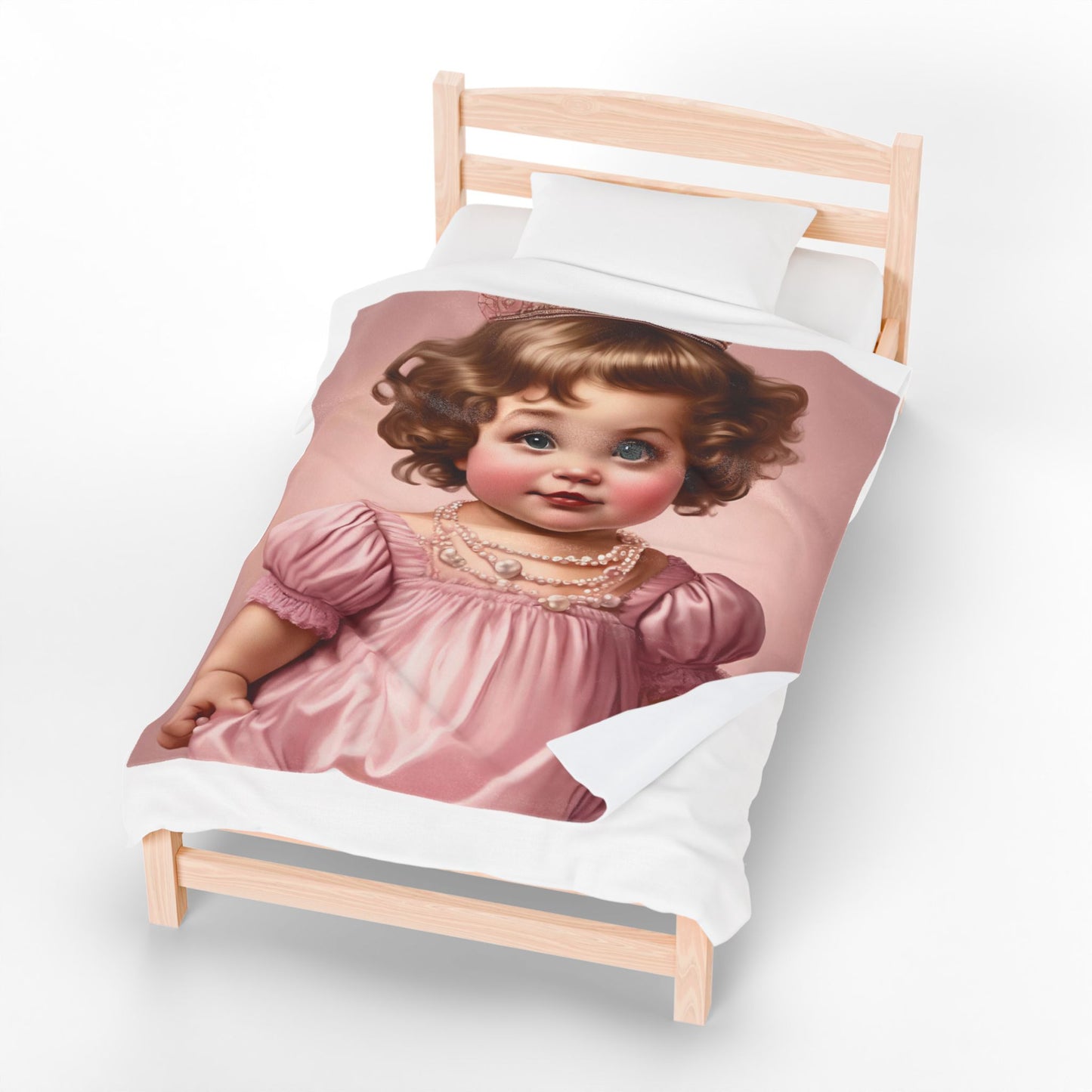 Plush Blanket - Vintage Pink Princess Doll Design
